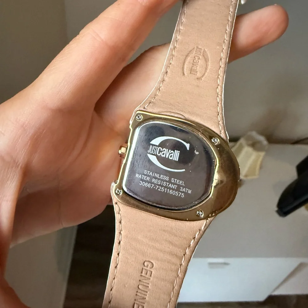 Just Cavalli Gold Plated Stainless Steel‎ JC Logo Women’s Wristwatch 35mm White
